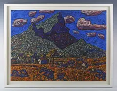 Vincent Bioulès, Mountainous landscape, 2012, pastel and gouache