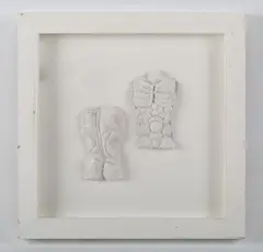 Eduardo Paolozzi, Torso, plaster relief on white background