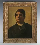 Charles Trevor Garland, Portrait of a young man wearing a fez, oil on canvas