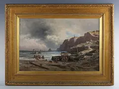 Eugenio Amus, Charantes'; 'The French Coast', a pair, oil on canvas