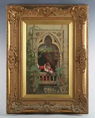 Hermann David Corrodi, At the window, oil on panel