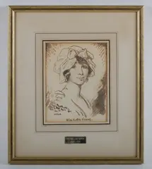 Miss Lottie Venne', pen by William Orpen, ink, sold Dec 2025