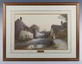 John White, Cottages, N. Devon,’ watercolour and bodycolour