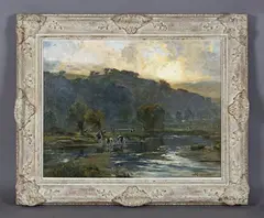 Bertram Priestman, Evening in Wharfedale, 1917, oil on canvas