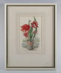 Stanley Roy Badmin, Study of Lillies'; 'Epiphylum'; 'Camelia'; 'Lillium spec Grand Commander', four, watercolour over pencil