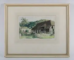 Stanley Roy Badmin, Deserted barn, watercolour