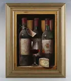 Raymond Campbell, Still life of wine bottles and Stilton