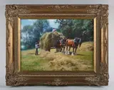 Tony Sheath, Hay Cart, oil on canvas