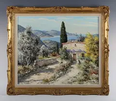 Lucien Potronat, âCote dâAzur, Roquebrune (Campagne)â, oil on canvas