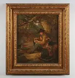 Edward Robert Smythe, Rustic Companions, oil on canvas
