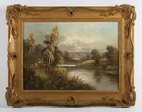 Sidney Yates Johnson, River landscapes, a pair, oil on canvas
