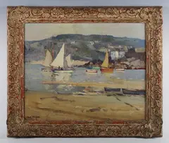 Leonard Richmond, St Ives, Cornwall, 1945, oil on canvas-board