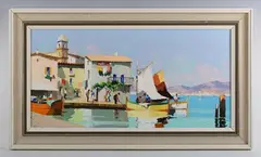Cecil R. D'Oyly-John, One of the inlets at St Tropez, French Riviera, oil on canvas