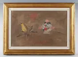 Vase et Poire': still life by Henryk Hayden, tempera on board, sold Sep 2025