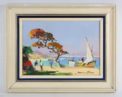 Cecil R. D'Oyly-John, Cap d'Antibes S of France, 20th century oil on canvas
