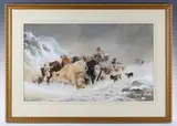 Richard Beavis, Cattle in snow, 1865, watercolour and gouache