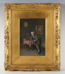 Charles Spencelayh, A Bad Sign, watercolour