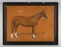 F. M. Hollams, Liebchen’: study of a bay mare with white ‘socks, oil on board