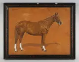 F. M. Hollams, Liebchen’: study of a bay mare with white ‘socks, oil on board