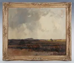 James Humbert Craig, Marshland landscape, oil on board