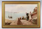 James Walter Gozzard, The return of the fleet; Lost to the storm, a pair, oil on canvas