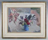 Margaret Thomas, Summer’: still life of flowers in a jug, oil on board