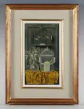 Walter Benoldi, Still life with bird cages, oil on board