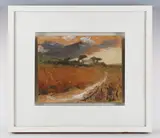 David Pearce, The Old Farm: landscape with farm buildings, Cornwall, watercolour and gouache