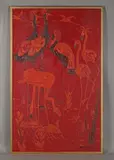 Robert Winthrop Chanler, Flamingos, 1922, oil and mixed media on board