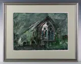 John Piper, Hatham on Bain, Lincs, watercolour and mixed media