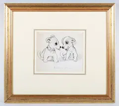 Louis Wain, Darby & Joan, pen and ink
