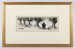 Louis Wain, A day’s fishing, pen and ink
