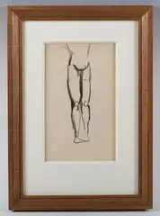 Graham Sutherland, Studies for the Northampton Crucifixion, two charcoal drawings