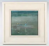 Brian Peacock, Fishermen resting, Evening, oil on board