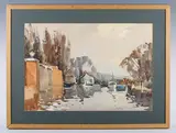 Edward Wesson, The Thames at Twickenham, watercolour