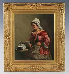 John Philip, Going to Market, oil on canvas