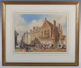 Joseph Nash, A Skirmish in the Royal Mile, Edinburgh, watercolour over pencil
