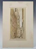 Charles Maresco Pearce, French street scene, possibly Dieppe or Paris, watercolour