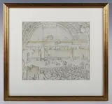 Henry George Hoyland, Championship Class, Crufts Dog Show, pencil and sepia wash