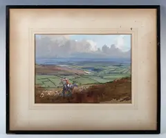 Lionel Edwards, The Devon & Somerset Hounds, watercolour and gouache