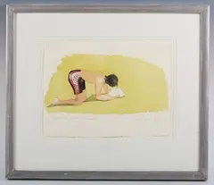Patrick Procktor, Bike Boy, 20th century watercolour with crayon