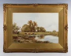 Henry H. Parker, A Stream at Shalford'; 'Lane scene at Ockley', a pair, watercolour