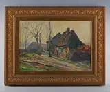 Jacques Zon, Cottages in a landscape, oil on board