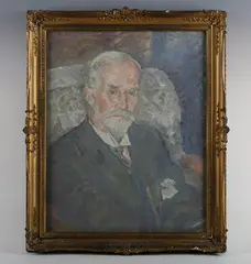 Portrait of an elderly gentleman (D.J. Sproat); Portrait of his wife, a pair by Robert Richmond Campbell, 1930, oil on canvas, sold Aug 2026