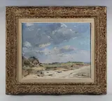 Louis Garin, Landscape with dunes on the shore, oil on canvas