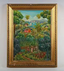 Jean David Boursiquote, The path from the village, oil on canvas