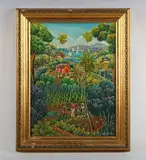 Jean David Boursiquote, The path from the village, oil on canvas