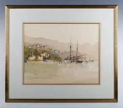 Ken Hammond, Sunset harbour scenes, a pair, watercolour