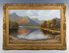 Paul Harley, Derwentwater and Cat Bells, oil on canvas