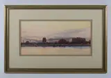William Wiehe Collins, Chelsea Embankment and Chelsea Old Church from the Albert Bridge; Chelsea Embankment from the Albert Bridge, a pair, 1897, watercolour